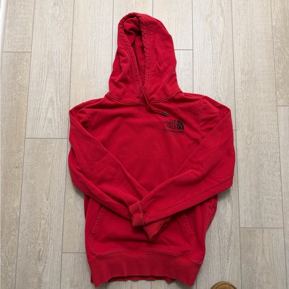 The North Face Kilimanjaro Tanzania Red Hoodie Size S Graphic Sweatshirt - Picture 4 of 8